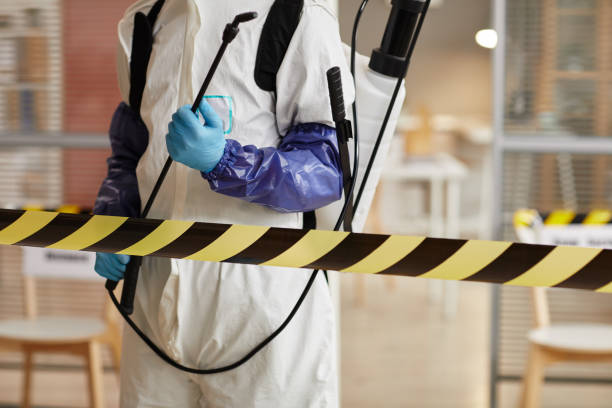 Professional Biohazard technician working in Rice, TX